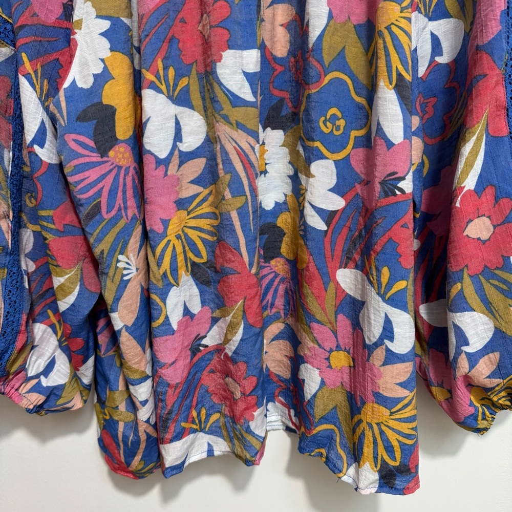 Zac & Rachel Floral Flowy Boho Peasant Top 3X - Picture 10 of 14